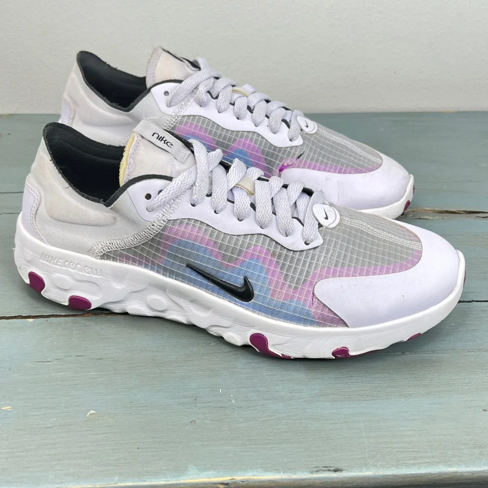 Nike Renew Element 55 White Black Psychic Purple BQ4152-500 Womens 8.5